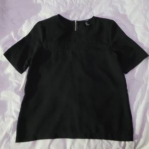 (2 for $10) Dressy Black Top with Mesh Detail